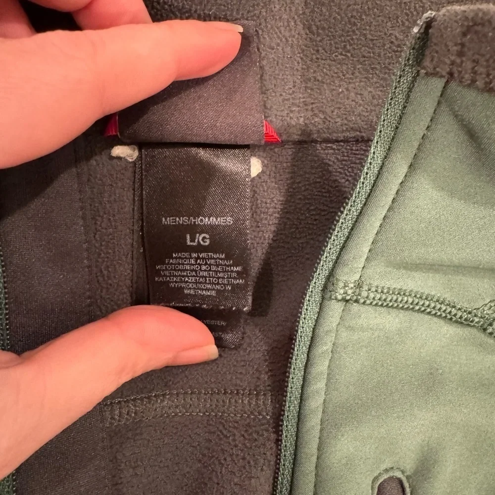 THE NORTH FACE flasher Mens L Pullover 1/4 ZIP SOFT SHELL green